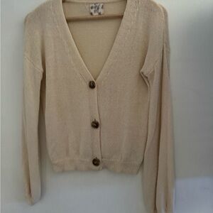 Hippie Rose Cream Button-Up Cardigan